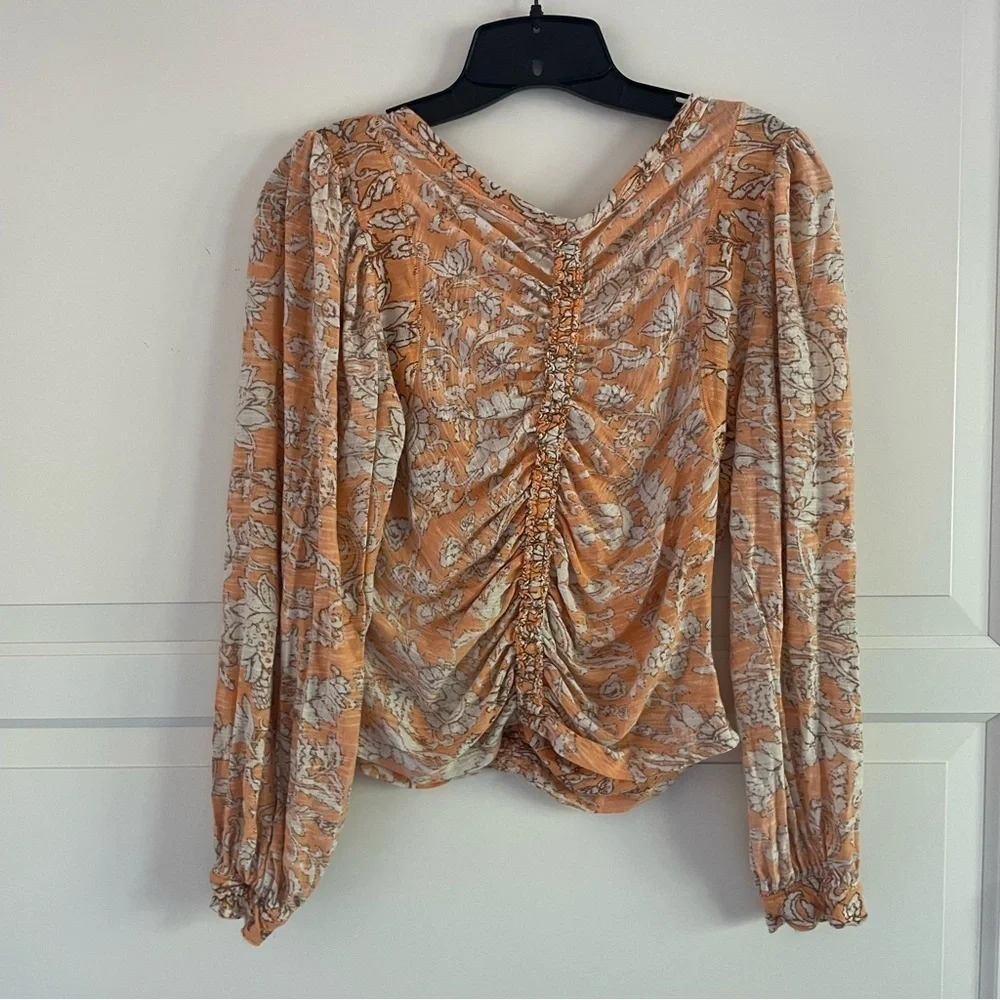Free People say the word blood orange v-neck top 33018